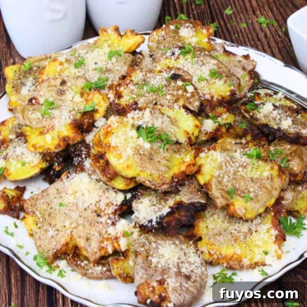 Air Fryer Smashed Potatoes with Garlic Parmesan Goodness 2 Air fryer smashed potatoes recipe dinners done quick featured image