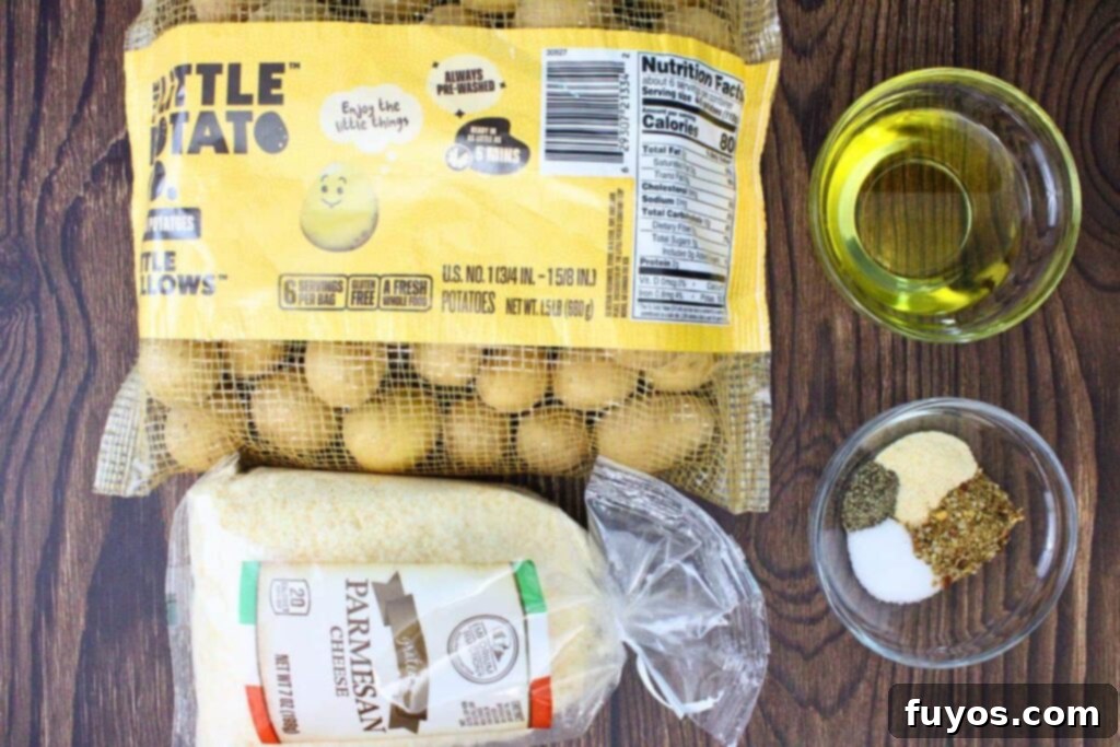 Air Fryer Smashed Potatoes with Garlic Parmesan Goodness 4 Ingredients to make air fryer smashed potatoes