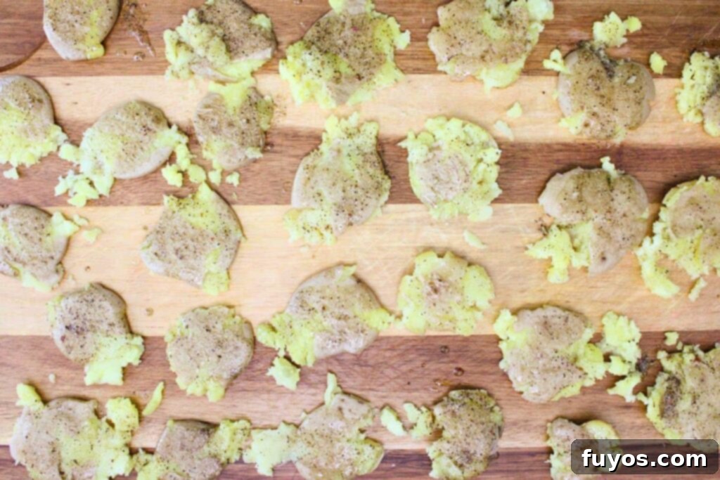 Air Fryer Smashed Potatoes with Garlic Parmesan Goodness 6 Brush smashed potatoes with olive oil and seasonings