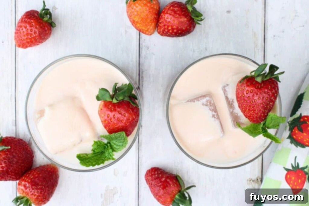 Overhead view of two Pink Russian drinks
