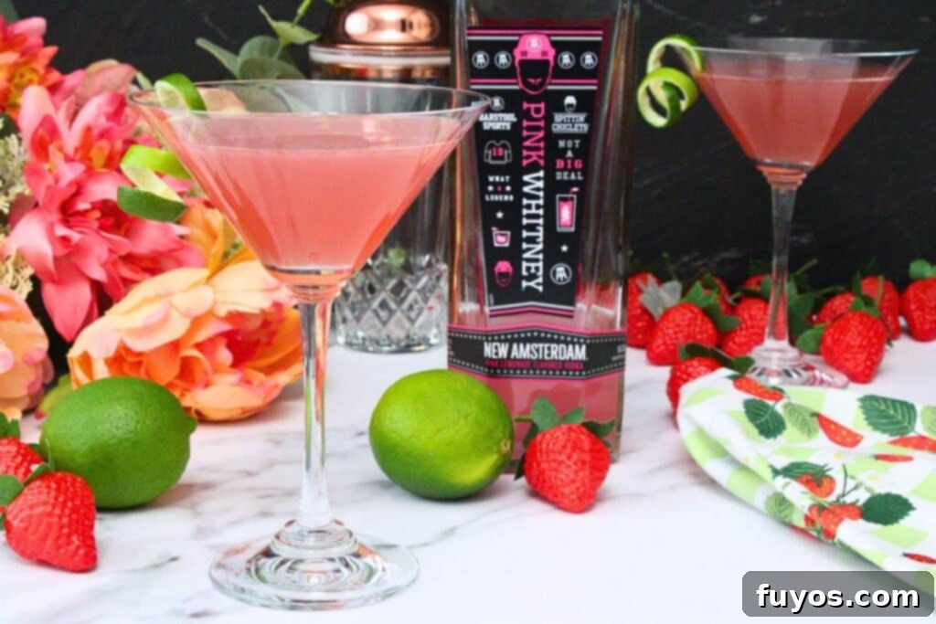 Pink Whitney Cosmo: A Refreshing Spin on the Classic Cosmopolitan 3 Pink Whitney Cosmo in a martini glass