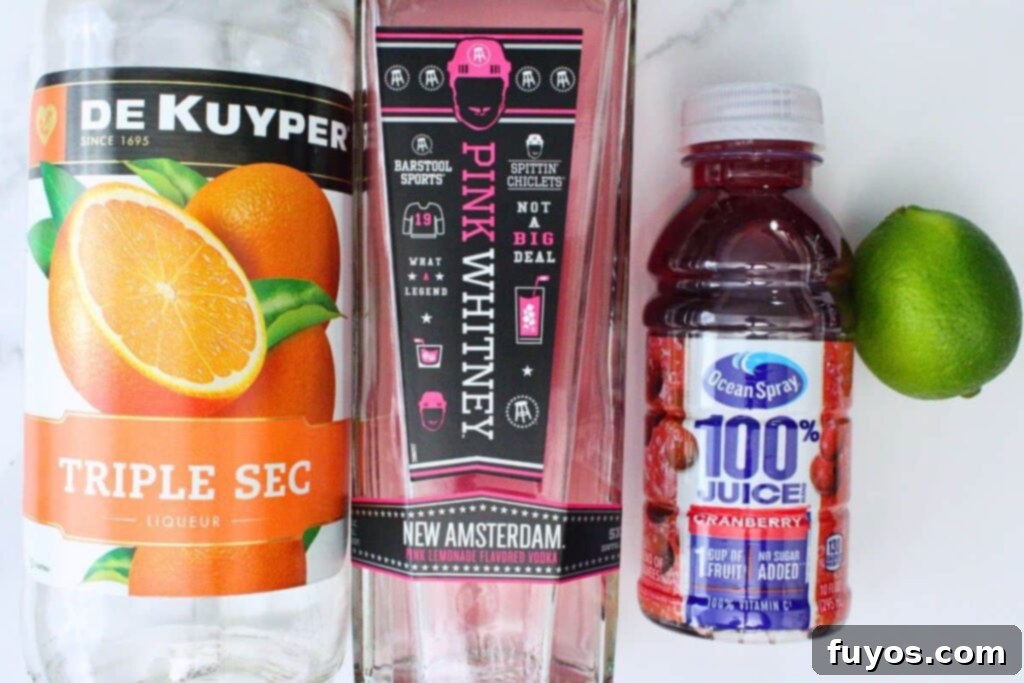 Pink Whitney Cosmo: A Refreshing Spin on the Classic Cosmopolitan 4 Ingredients for Pink Whitney Cosmo