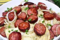 Air Fryer Kielbasa and Pierogi Delight