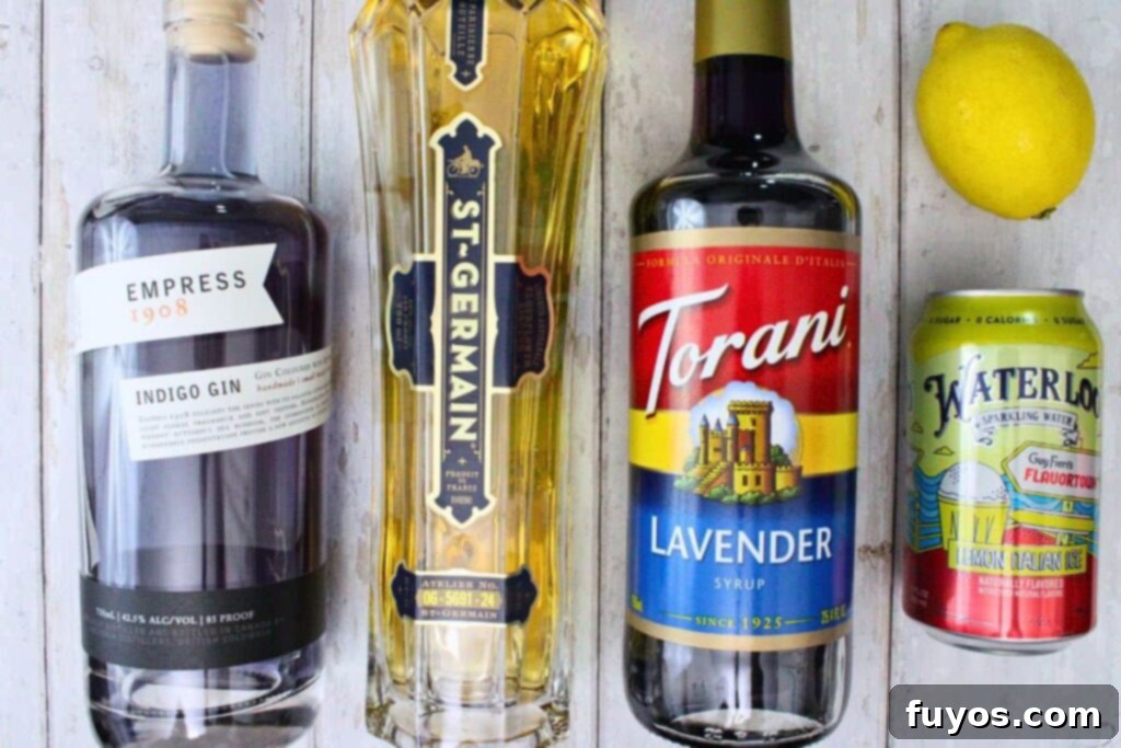 Lavender Gin Fizz Ingredients