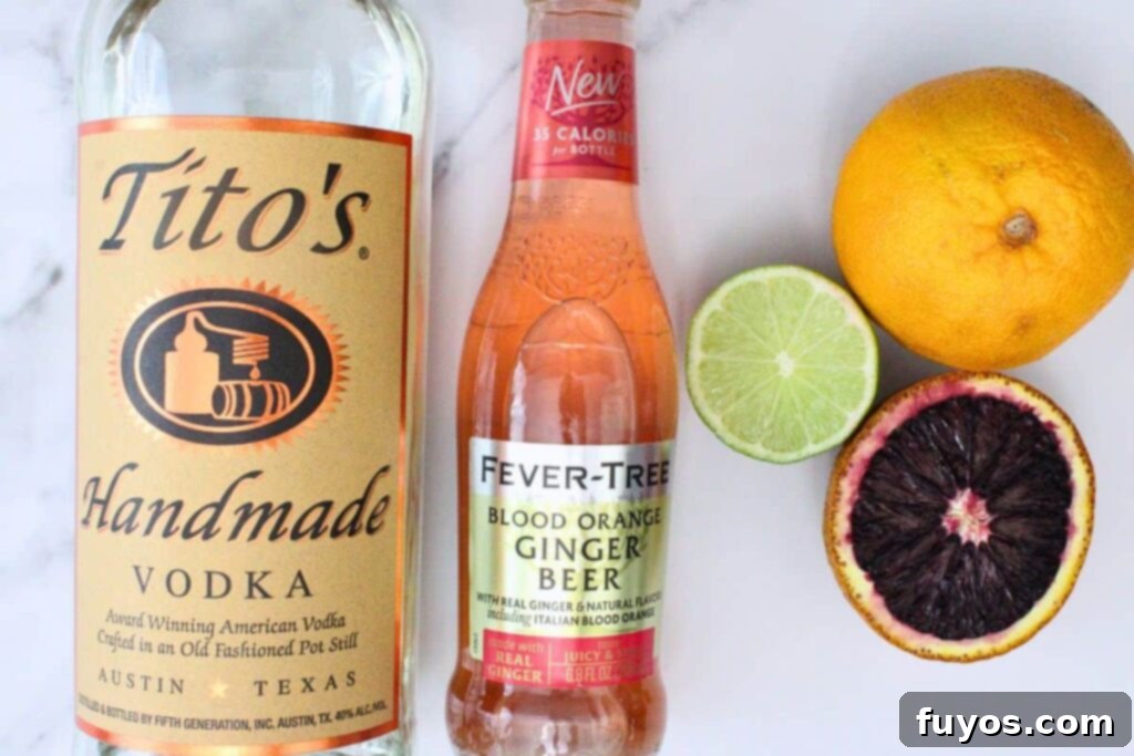 Blood Orange Bliss: A Zesty Vodka Ginger Beer Cocktail 4 Blood Orange Mule Ingredients