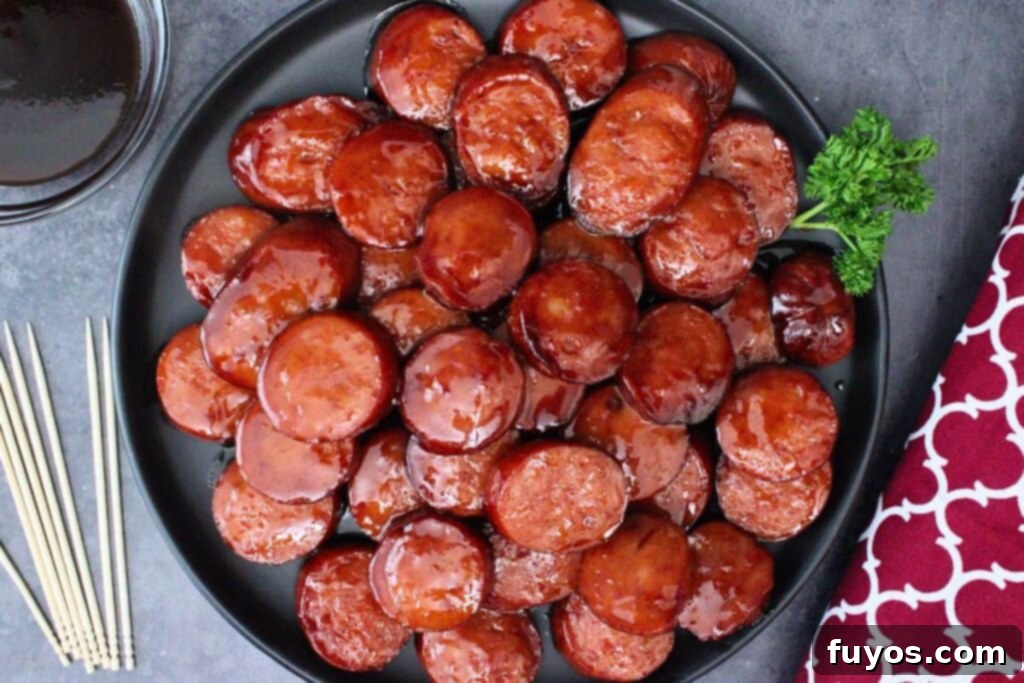 Air Fryer Kielbasa Bites: Sweet & Smoky Sensation 9 BBQ glazed kielbasa bites