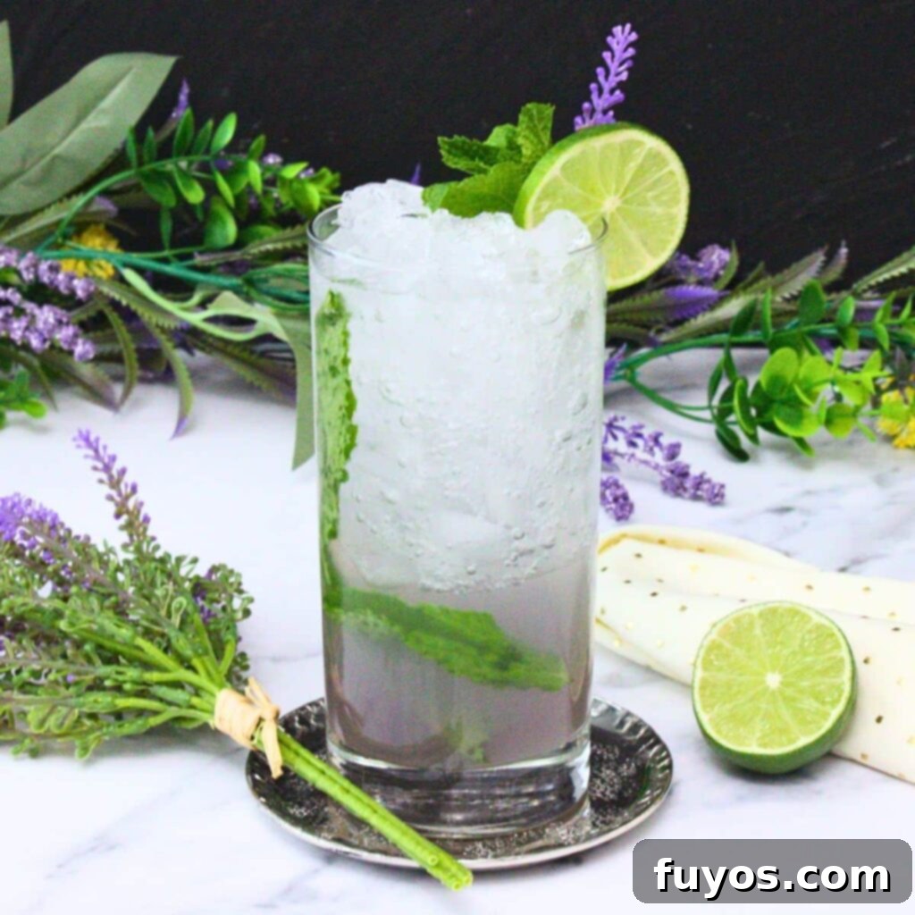 Lavender Mojito: Aromatic Spring Refresher 2 Lavender mojito recipe, a refreshing and floral cocktail, perfect for spring and summer occasions.